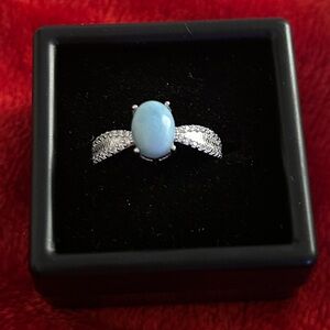 Larimar ocean‎ blue 925 sterling silver ring